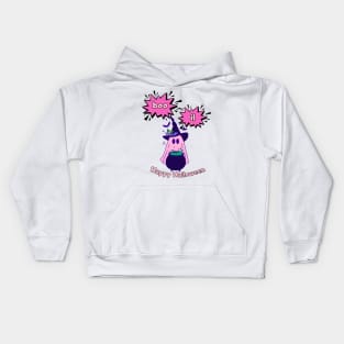 Pink Ghost boil Kids Hoodie